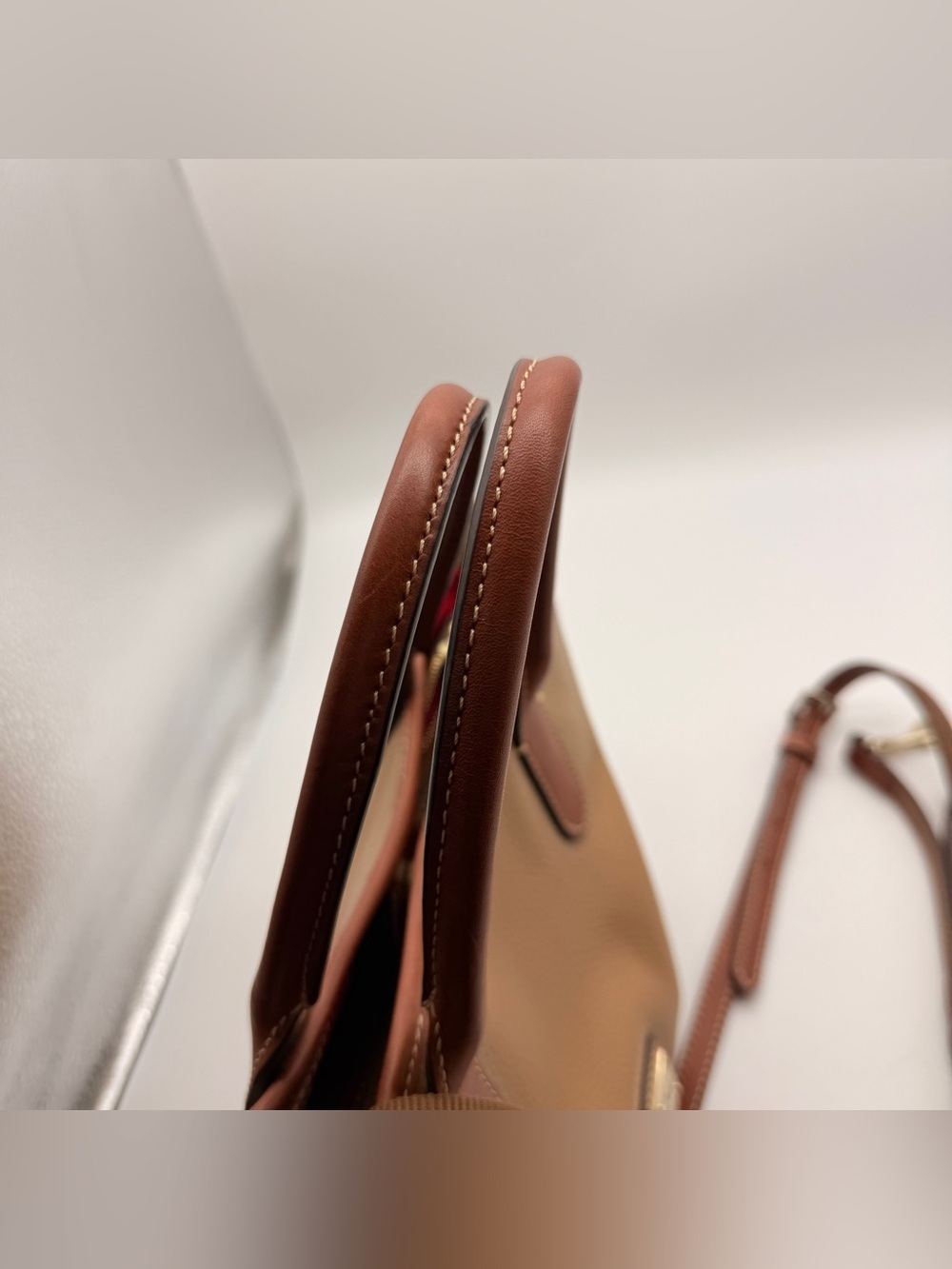 Dooney & Bourke Pebble Leather Brielle Satchel Tote Bag Caramel Brown NWOT - Picture 11 of 15